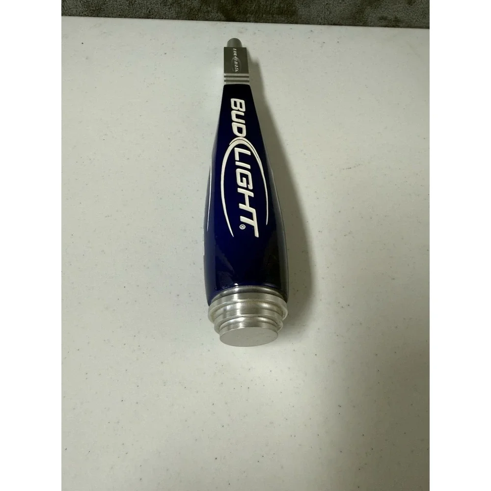 Bud Light Draft Beer Tap Handle Blue/White & Aluminum, Baseball Bat tapper